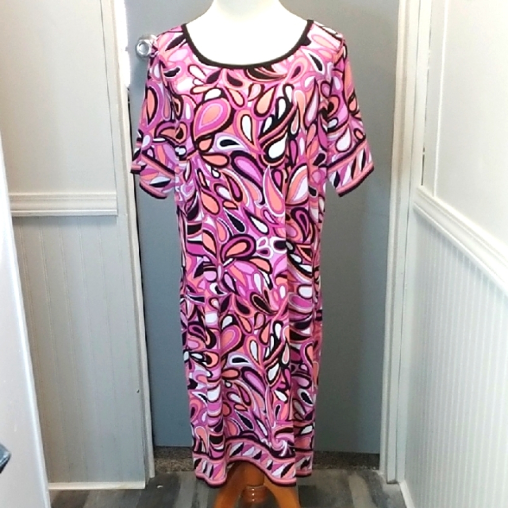Colorful Abstract Print Dress Michael Kors Size XL